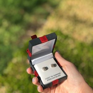 Sterling Silver Diamond Earrings